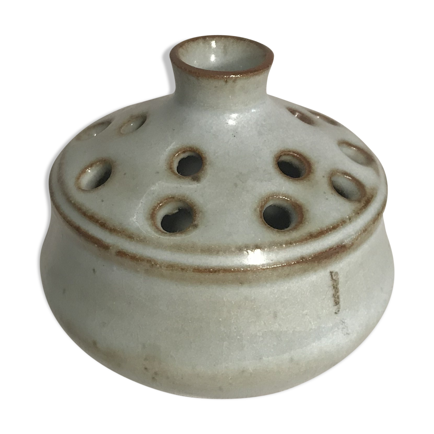 Old Vase Spades flowers 16 holes ceramic Decoration Vintage