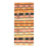 Tapis couloir vintage turc Oushak fait main en laine et coton orange des années 1970 90x204