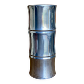 Vase bambou vintage en fonte d’aluminium – années 1980