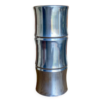 Vase bambou vintage en fonte d’aluminium – années 1980
