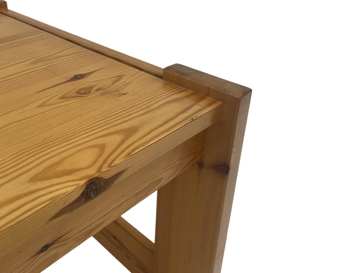 Vintage coffee table pinewood minimalist 1970s