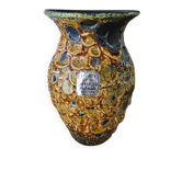 Vintage vase Cyclope Émaux de la Garrigue Fat Lava 17 cm