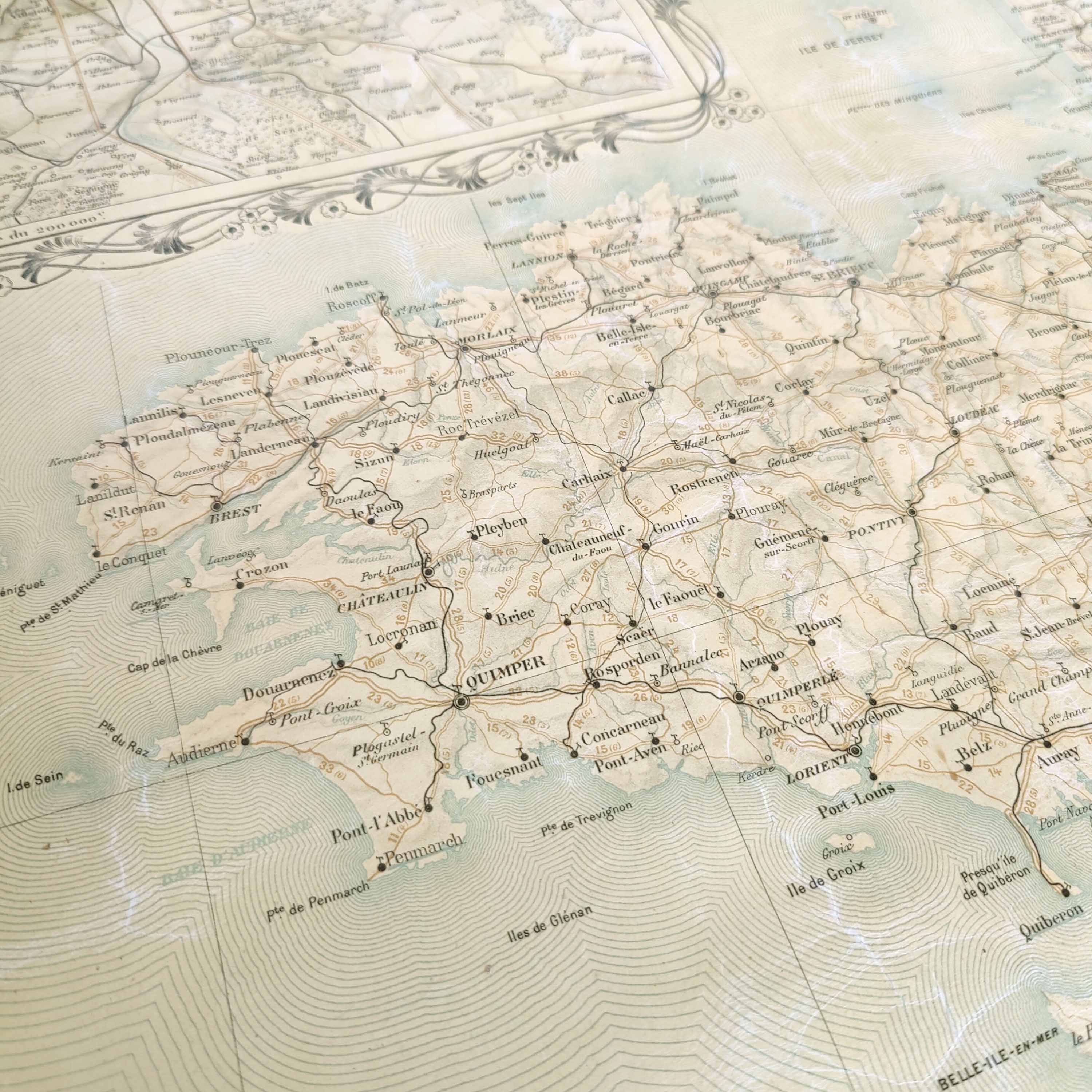 map of France 1900 of Dion Bouton Art Nouveau