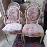 4 fauteuils médaillon style Louis XVI