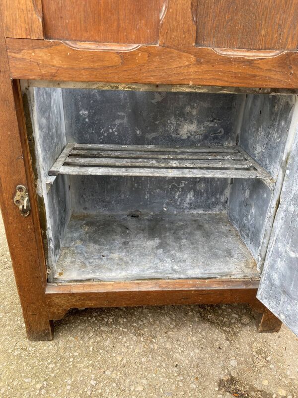 Meuble de métier Frigo bois glacière bar en chêne des années 30