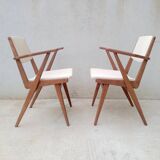 Pair of Scandinavian style bridge armchairs