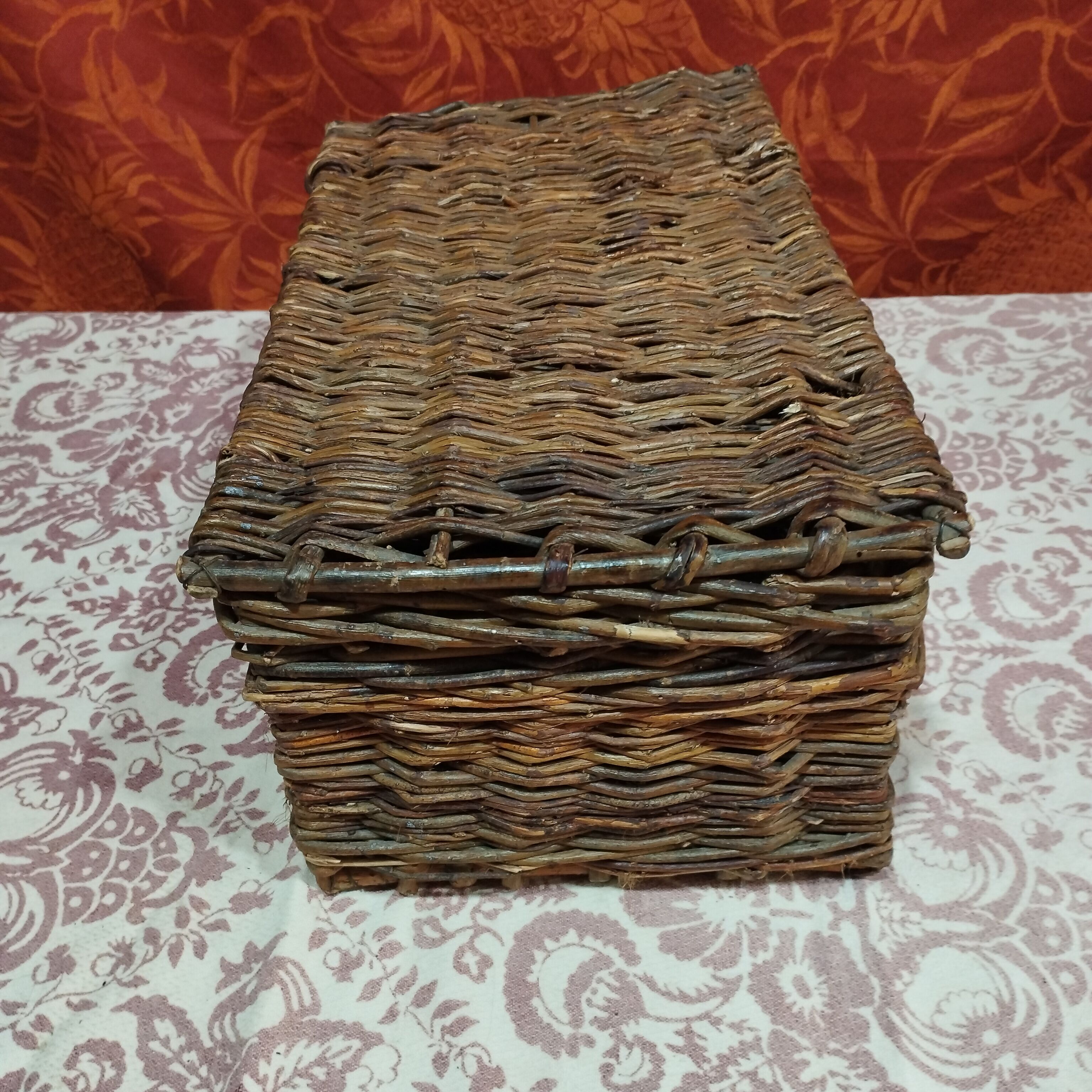Woven wooden chest