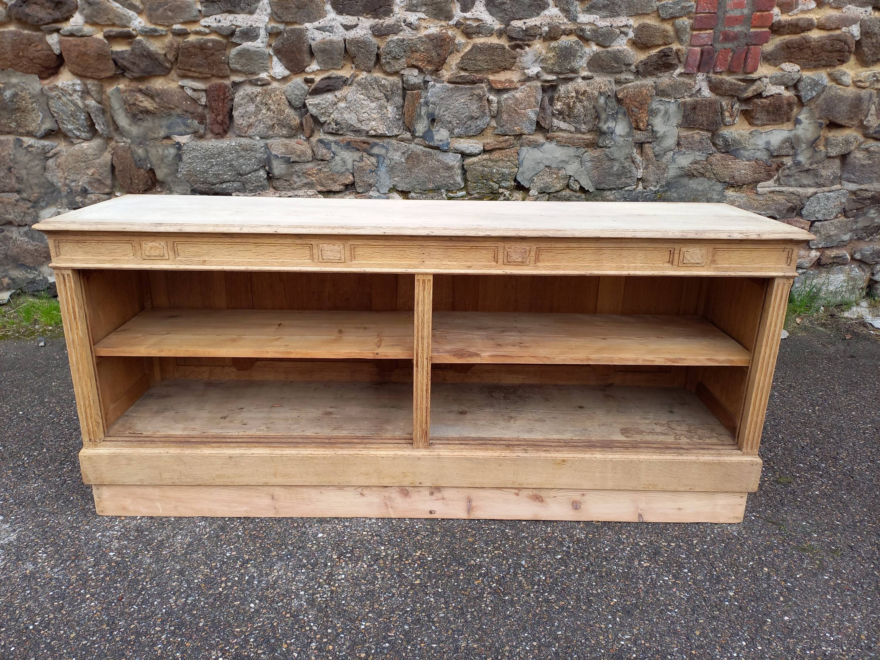 Antique oak shop counter