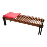 Teak bench designed by Inge and Luciano Rubino for APEC