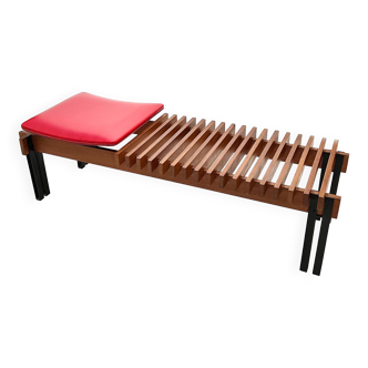 Teak bench designed by Inge and Luciano Rubino for APEC