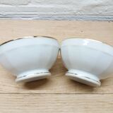 Pair white and gold bowls