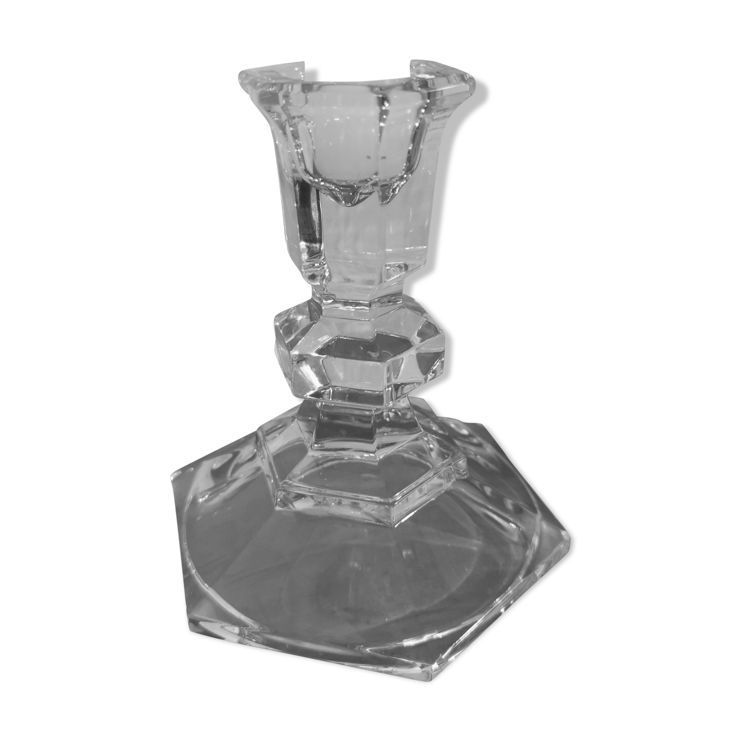 Crystal candle holder from val-saint-lambert