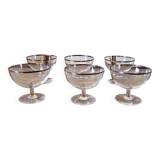 Vintage crystal ice cream cups with silver rim