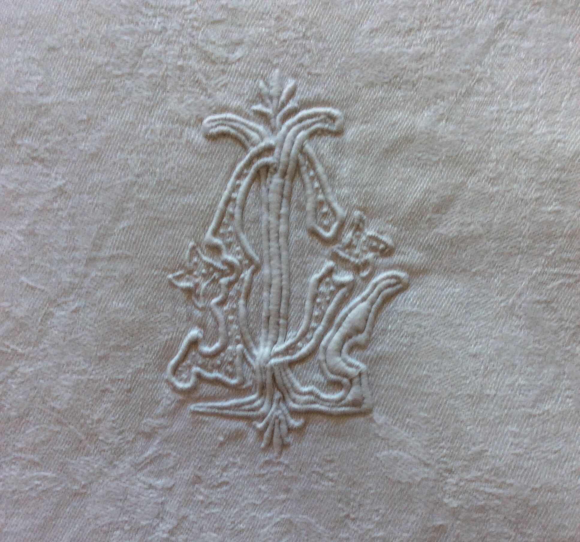 Set of 2 old hand-embroidered napkins