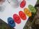 Lot de 6 coquetiers vintage multicolores — design pop Space Age
