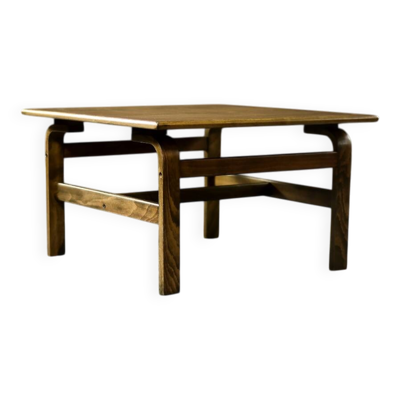 Vintage Rare Mid-Century Scandinavian Modern Brown Oak Coffee Table