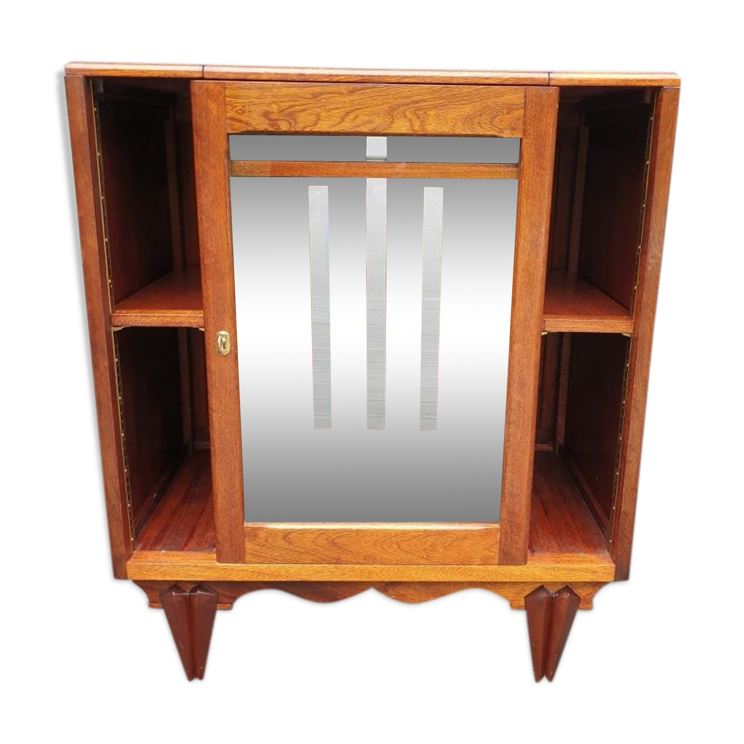 Meuble musique teck art déco pour vinyles