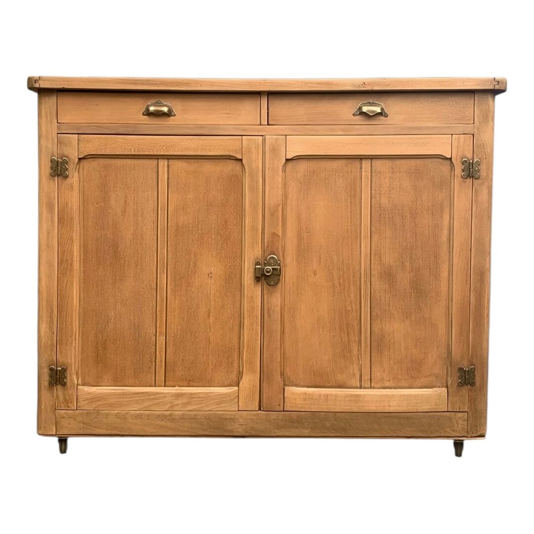 Grand Parisian buffet with billot and butterfly hinges, raw wood, 1930.