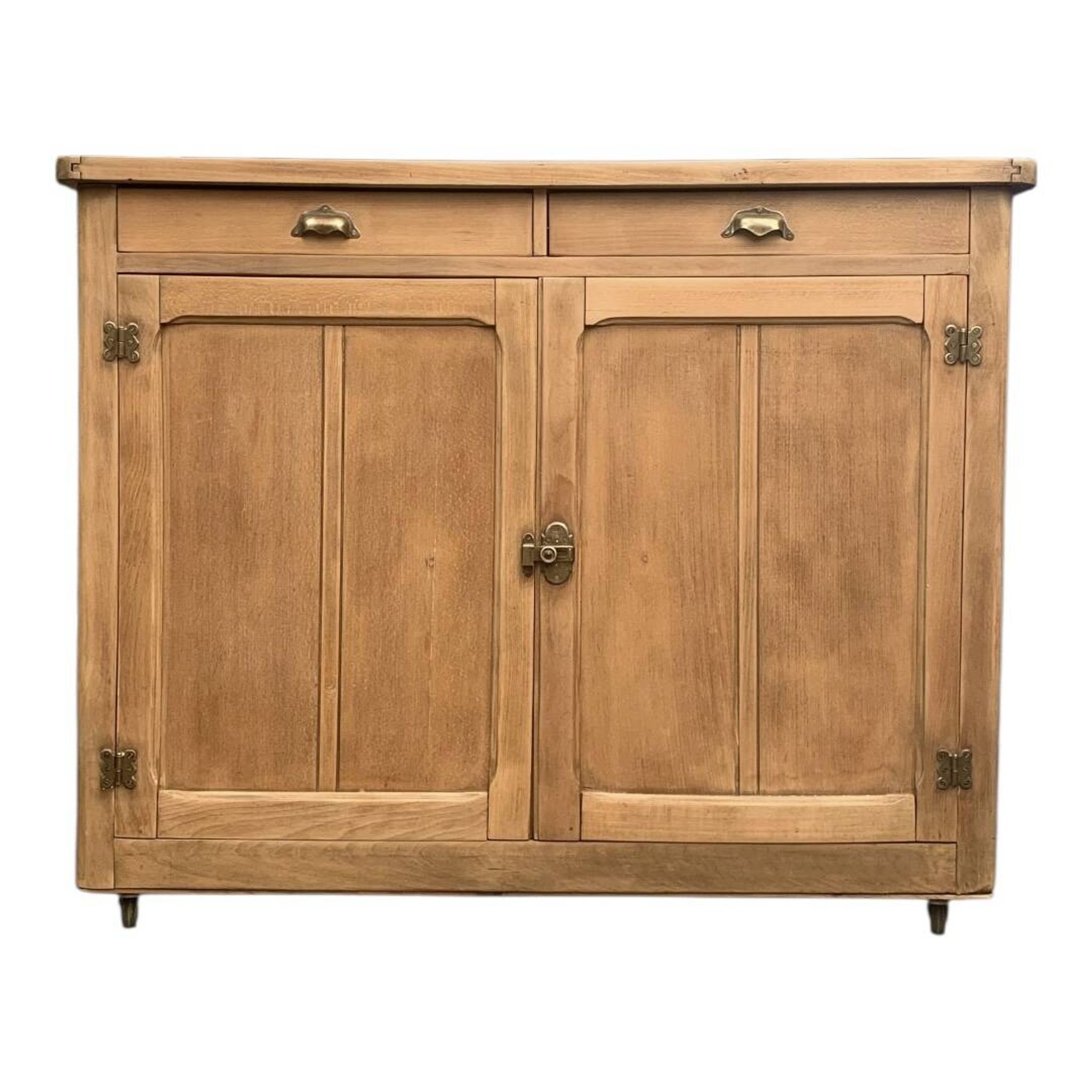 Grand Parisian buffet with billot and butterfly hinges, raw wood, 1930.
