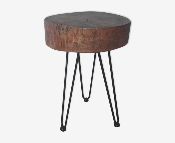 Table d'appoint rondin bois