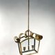Mid-Century Italian Brass Ceiling Lamp in the style of Fontana Arte, 1950s