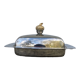 Silver metal glans butter dish