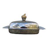 Silver metal glans butter dish