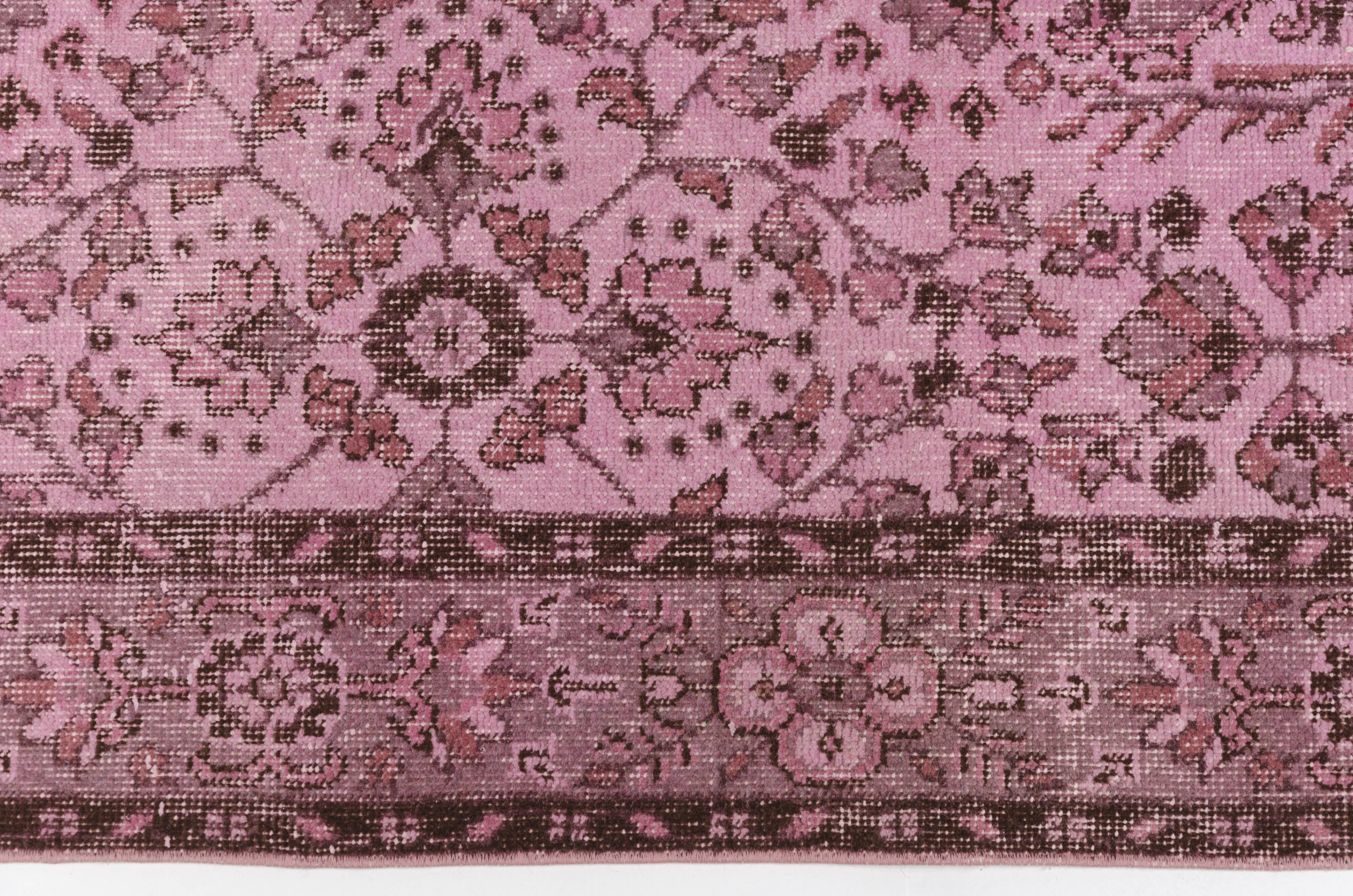 Light Pink Colour Handmade Vintage Turkish Rug