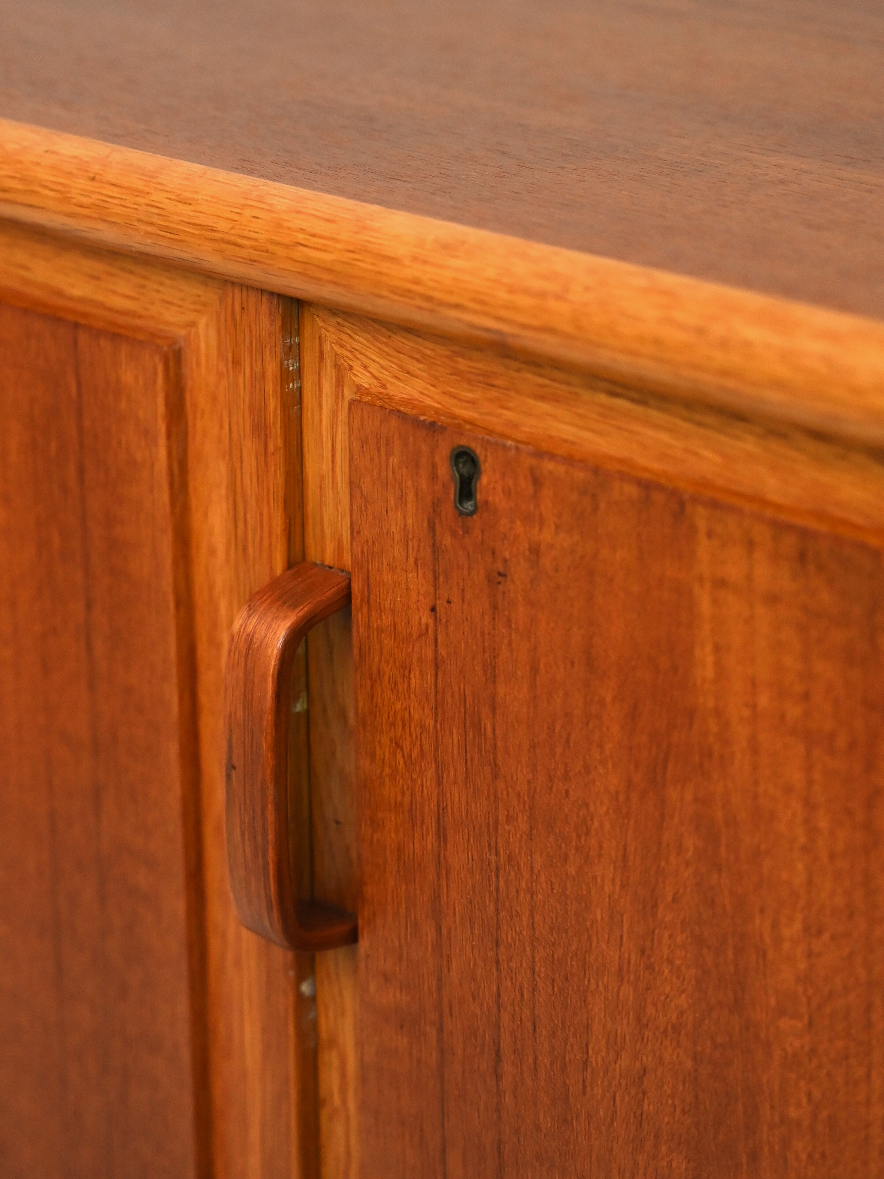 Scandinavian teak highboard with drawers