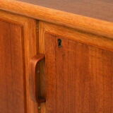 Scandinavian teak highboard with drawers