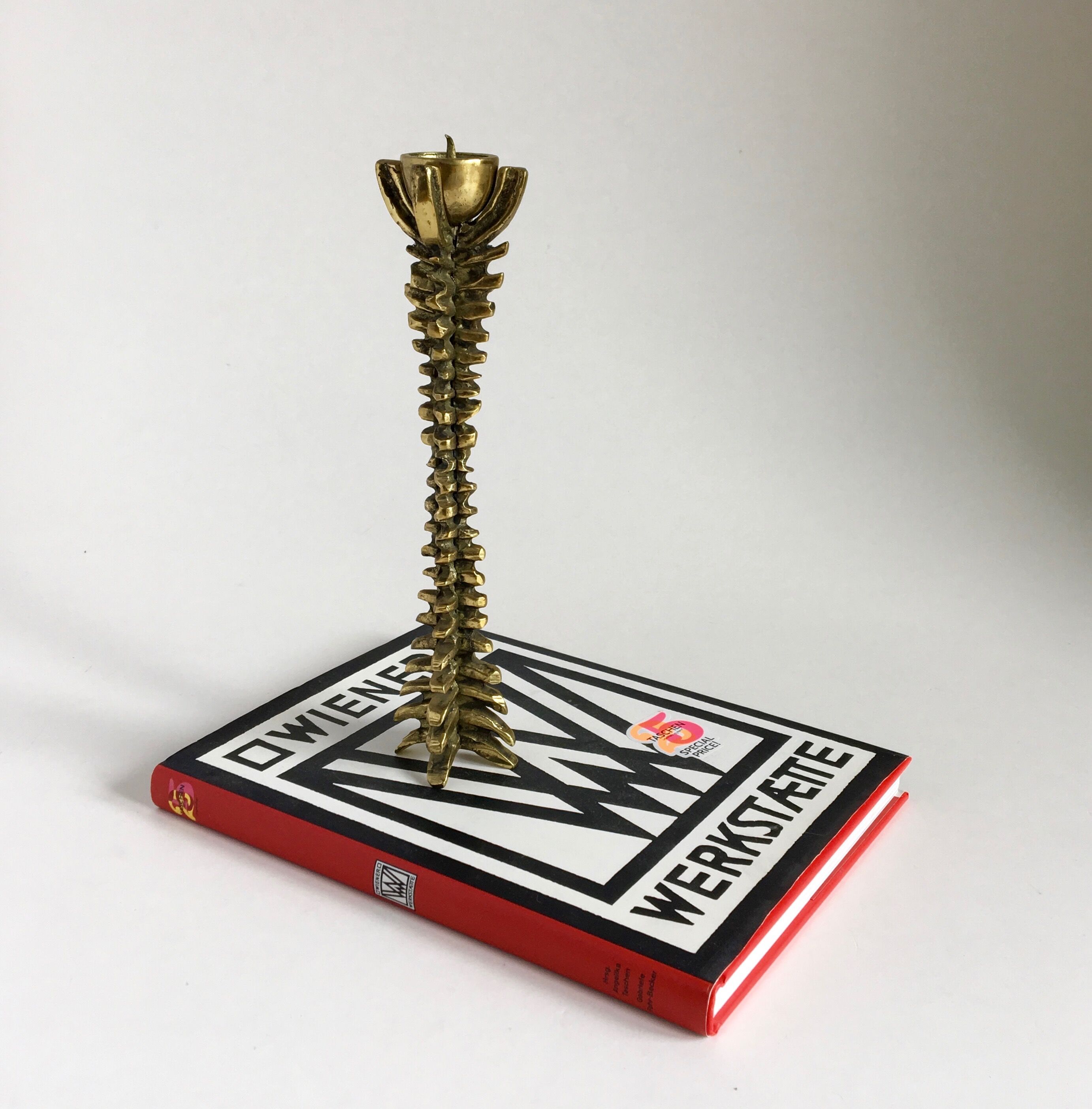 Brutalist bronze candleholder, 1970s