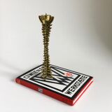 Brutalist bronze candleholder, 1970s