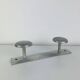 Wall-mounted aluminium coat hook, double hook, 1960s