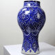 Large Moroccan vase/jar from Fès, handcrafted ceramic Khabia, 19th-20th century, cobalt.