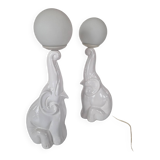 Une paire de lampes éléphant en céramique néo-art déco