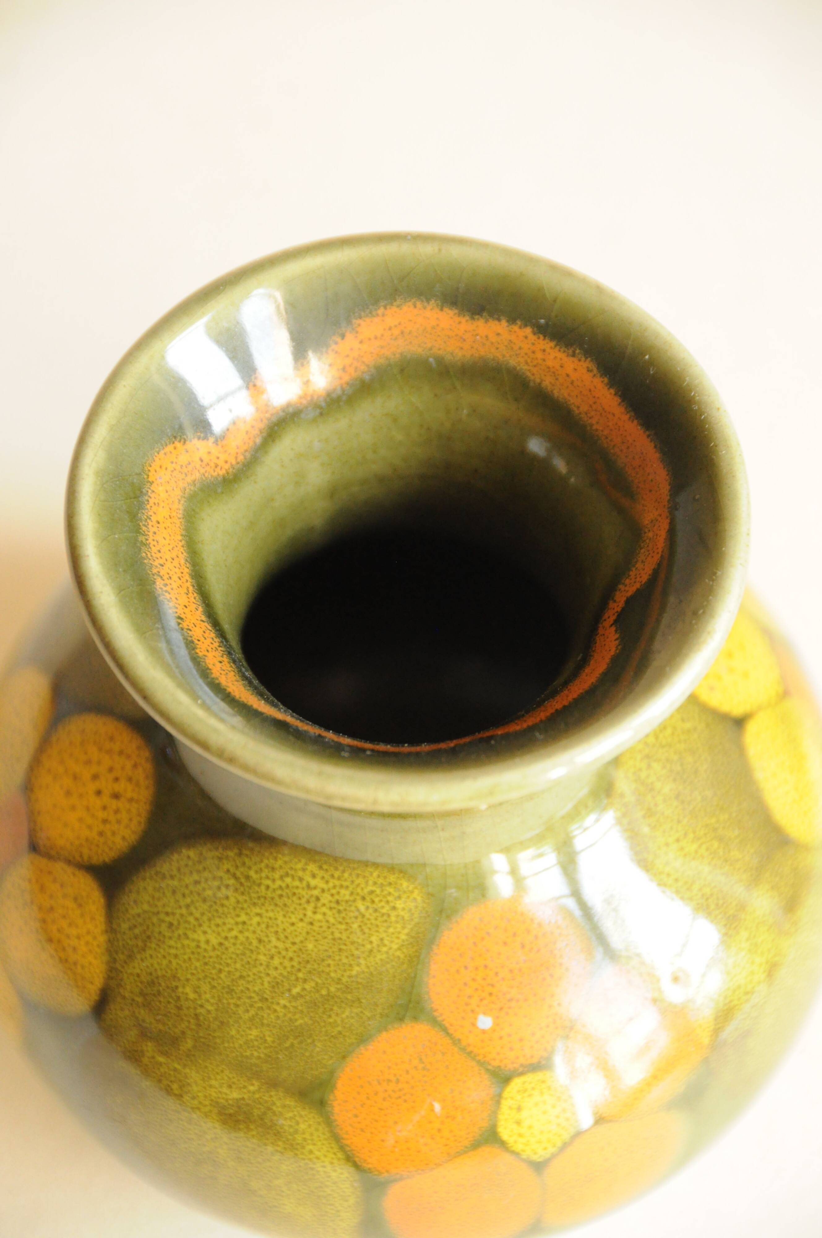 Small Earthenware Vase MBFA Pornic Model Candice — Painted Floral Decoration
