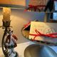 Antique porcelain marquis figurine lamp, 1940