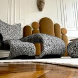 Armchair set and footrest vintage design line Roset Zen