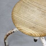 Vintage Industrial White Swivel Chair