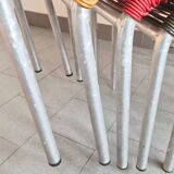 Set of 5 vintage scoubidou armchairs 1950 in aluminium & plastic wire 50