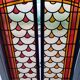 2 painted oak doors, stained glass interior