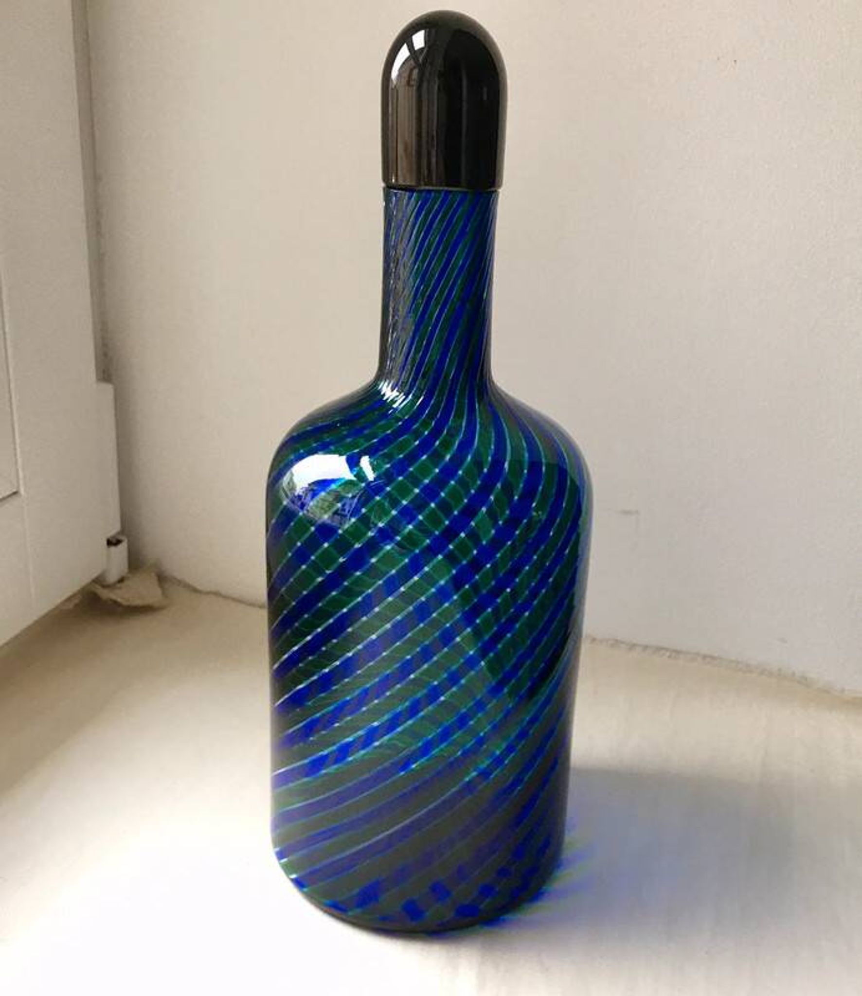 Salviati Murano glass “cane” carafe