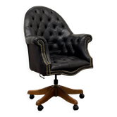 Chaise de bureau Chesterfield anglaise classique noire