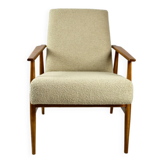 Vintage Beige Boucle Fox Easy Chair, 1970s