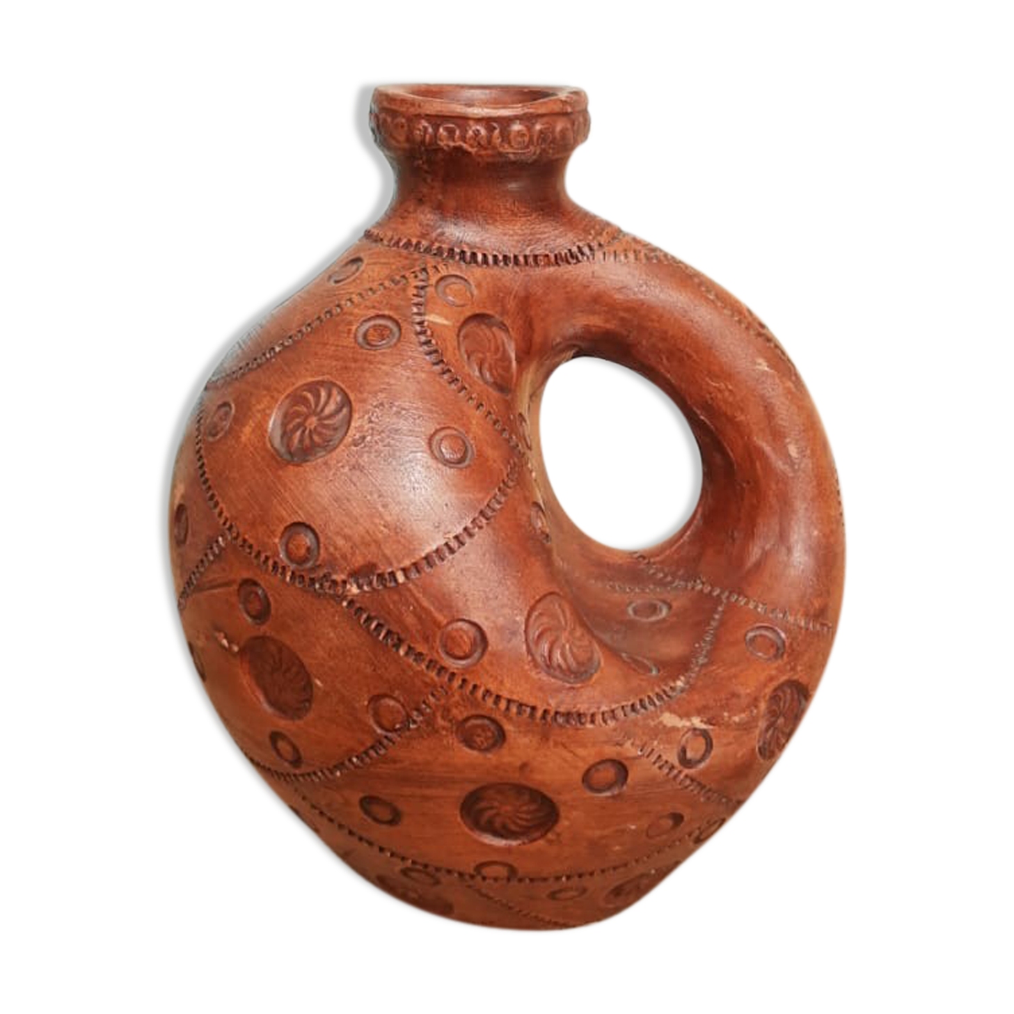 Vase , terracotta soliflore made in greece - vintage
