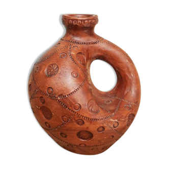 Vase , terracotta soliflore made in greece - vintage