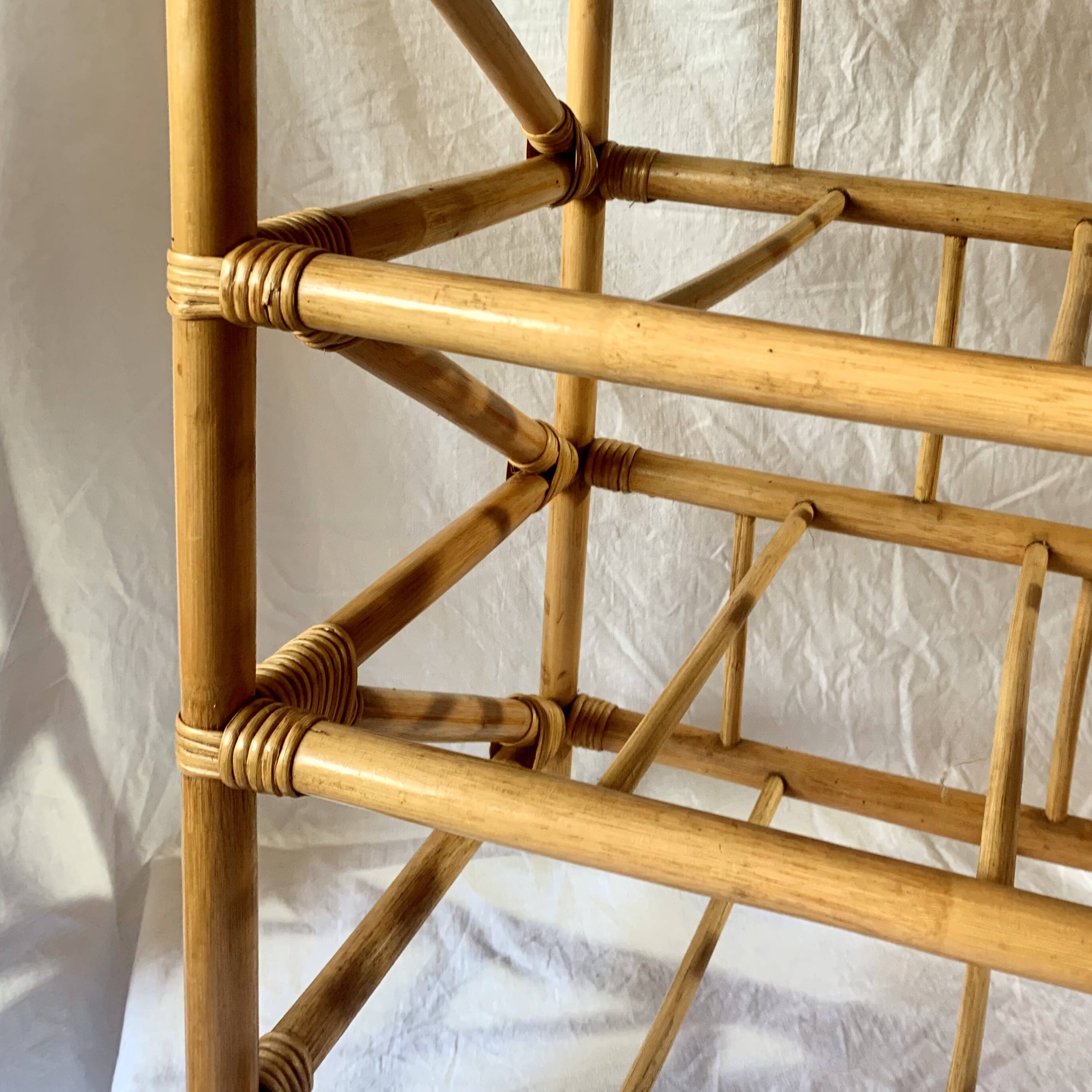 Vintage rattan and bamboo chest of drawers