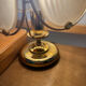 Vintage Hollywood Regency brass and smoked glass lotus table lamp – 19