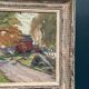 Original Swedish Oil on Canvas – "Path to the Red Cabins" by Karl Gustaf Strandberg (1891–1981) – Signed – Vintage and Framed – 50 × 43 cm (19.7 × 16.9 inches)