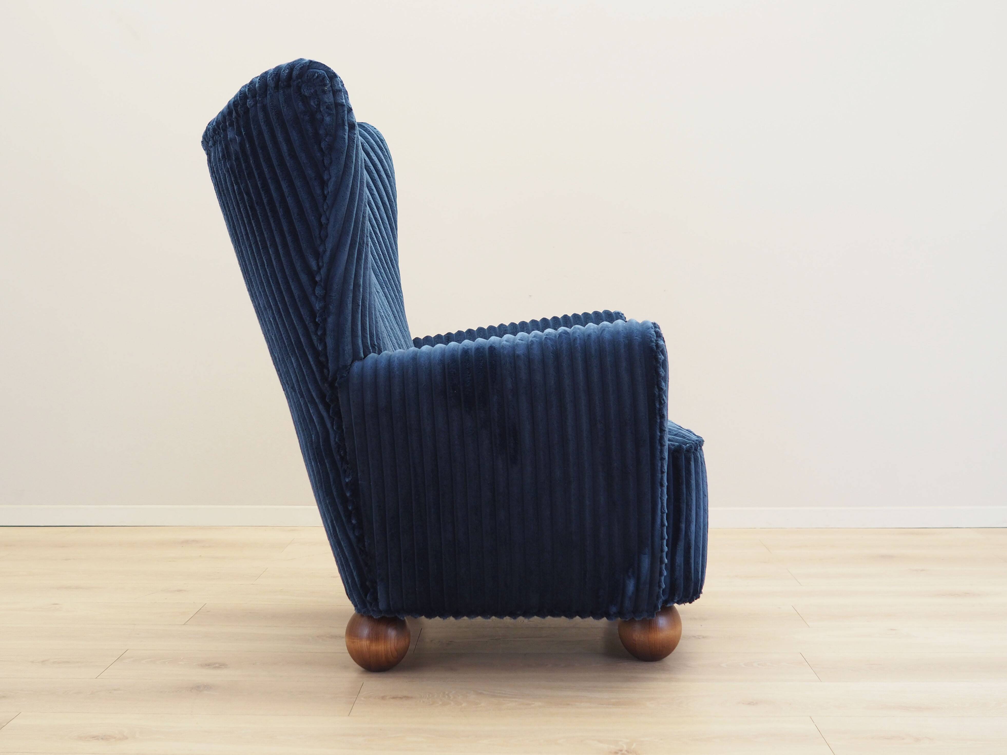 Navy blue armchair, Scandinavian design, production: Denmark